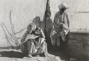 Two Gujarati Men Indian Art Charcoal Art