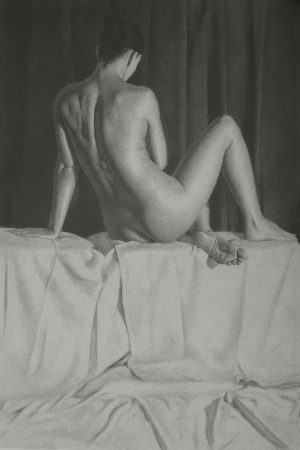 Seated Nude IV Charcoal Art Naked Art