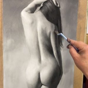 fine art pastel nude timelapse drawing