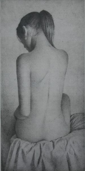 Copy of Nude with earing. Etching