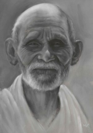Old Rajasthani Man - Pastel on Paper