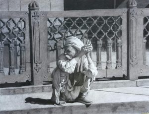 Rajasthani Man Crouching Jodhpur