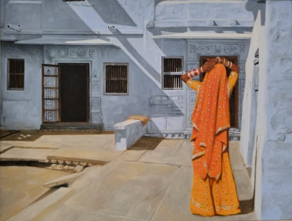 Rajasthani Woman in Courtyard