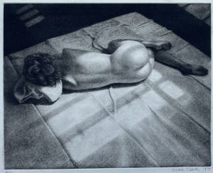 Reclining Nude in Sunlight - Etch Dry