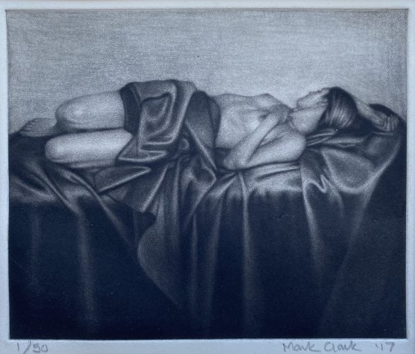 Reclining Nude with Satin Sheet - Mezzo Dry